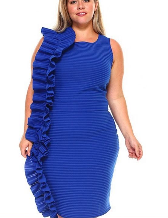 royal blue dress with ruffles